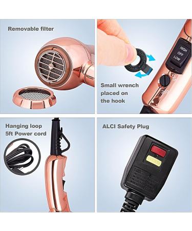Travel Hair Dryer with Diffuser - Dual Voltage 1200W Compact Blow Dryer for Adults & Kids | Lightweight & Foldable with EU Plug - Buy Online on SooperMarket.com