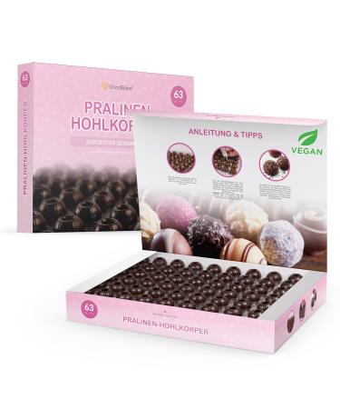 Goodbake chocolate hollow body (63 pcs)-dark chocolate-make chocolates yourself with chocolate hollow balls chocolate shape chocolate forms for Christmas chocolates ...