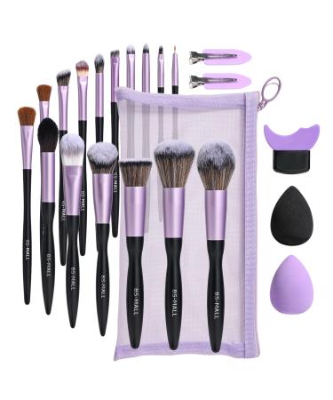 BS-MALL Makeup Brushes 21 pcs Makeup Tools Kit Premium Synthetic Powder Foundation Blush Contour Concealers Lip Brushes with Makeup Sponge & Eyeshadow Applicator Kit