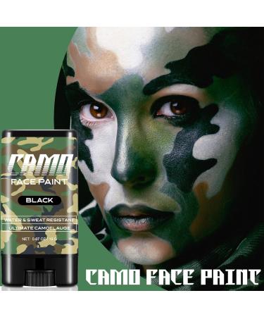 CCbeauty 3-Color Camo Face Paint + 10 Wipes | Oil Resistant Military Makeup for Spirit Week & Cosplay - Black Brown Green - Buy Online on SooperMarket.com