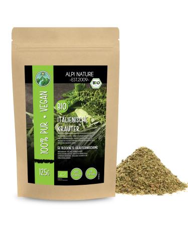 Organic Italian Herbs Organic Italian Herbal Mixture Ingredients from Controlled Organic Cultivation 100% Natural Organic Herbal Mixture Italy Without additives (125 GR (4.4oz))