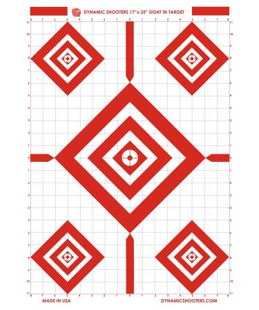 Dynamic Shooters Sight in Paper Shooting Range Targets- Made in USA (17x25 Inch 50 Sheets) for Firearms, Guns, Rifle, Pistol, BB Guns, Airsoft, Pellet Gun, Air Rifle