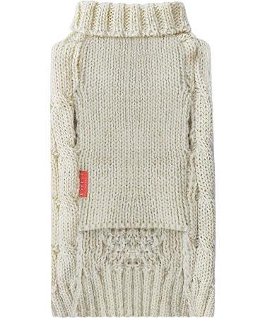 KYEESE Golden Thread Turtleneck Dog Sweater for Cold Weather - Medium Beige - Buy Online on SooperMarket.com