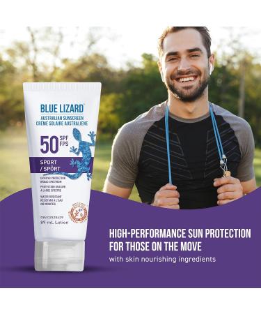 BLUE LIZARD Sport SPF 50 Twin Pack Mineral-Based Sunscreen Lotion for Athletes Paraben-Free Fragrance-Free Non-Greasy Broad Spectrum Sun Protection 89ml Tube Pack of 2 89 ml (Pack of 2) - Buy Online on SooperMarket.com