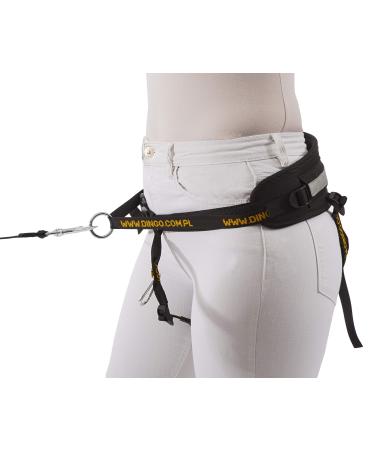 DINGO Canicross Belt 4-in-1 Universal Adjustable Safe Reflective Multifunctional Hands-Free Dog Walking Belt for Running Sports Jogging Training Black (12780-2) BELT black Waist belt