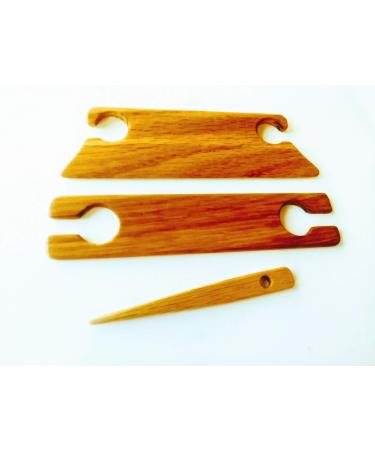 4 inch Beveled Inkle Shuttle, Tablet Weaving with Shuttle and Needle