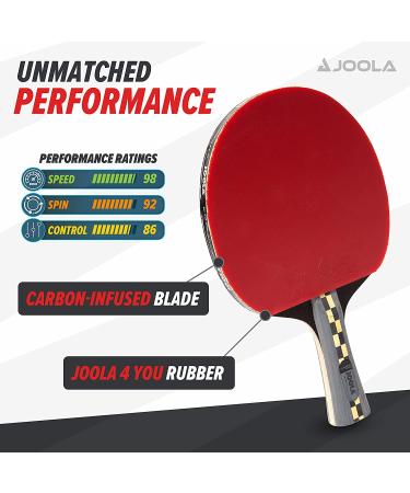 JOOLA Carbon Pro Ping Pong Paddle with Carbonwood Technology & Red/Black Rubber - Professional Table Tennis Racket for Speed - Buy Online on SooperMarket.com