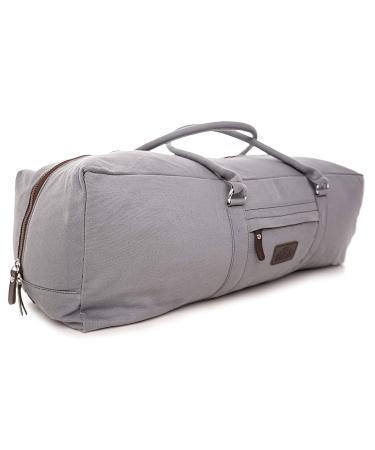 Mount Adams XL Yoga Mat Bag, 26" x 10" x 10", Extra Large Yoga Mat Carrier, Fitness Bag for Exercise Mat, Block, Straps, and Blanket, Canvas Gym Duffle Bag for Workout Accessories Gray