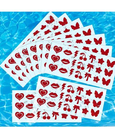 210-Piece Self-Adhesive Tanning Stickers Set - Heart, Lips, Cherry Tree Designs | Tanning Bed Salon Supplies - 7 Styles Available - Buy Online on SooperMarket.com