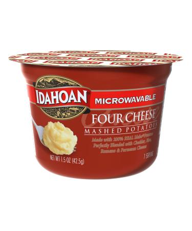 Idahoan Four Cheese Mashed Potatoes, Made with Gluten-Free 100-Percent Real Idaho Potatoes, 1.5 oz Cup (Pack of 10)