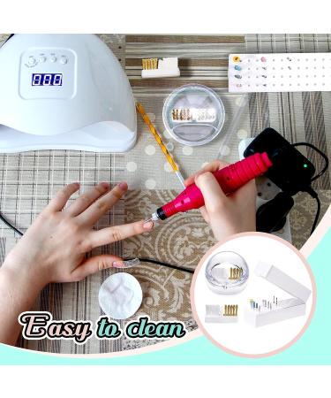 Suclain 4 Pcs Nail Drill Bit Cleaner Brush & Holder - Steel Wire & Nylon Brush, 2 Replacement Brushes, Display Organizer - 48 Holes for Home or Salon - Buy Online on SooperMarket.com