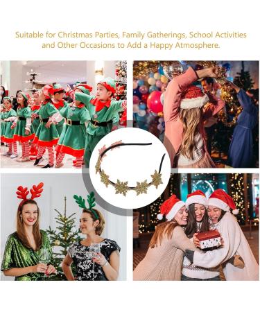 Uonlytech Snowflake Headband Christmas Headwear Glitter Hair Bands Gold Headpiece Xmas Headbands for Party Festival - Buy Online on SooperMarket.com
