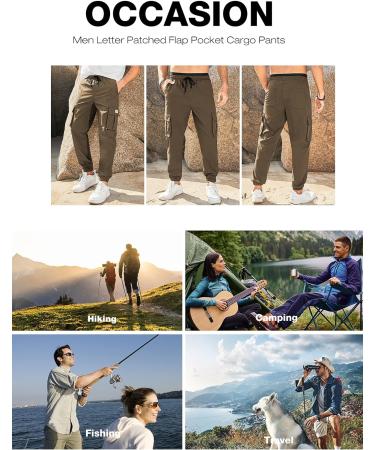 Elegancity Men's Cargo Trousers: Casual Jogger Work Pants with Drawstring, Regular Fit and Pockets (Sizes 38-46) - 32, Brown - Buy Online on SooperMarket.com