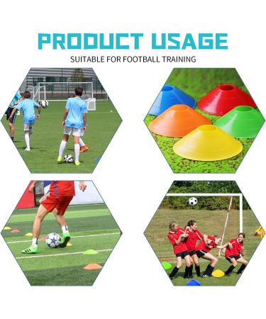 Jyongmer 30 Pcs Disc Cones Training Set with Carry Bag - Soccer, Football, Basketball Agility Cone Markers for Kids Sports - Thickened Version 22g - Buy Online on SooperMarket.com