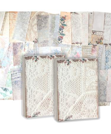 200 Sheets of Vintage Paper for Scrapbooking DIY Scrapbook Paper Supplies Pack for Bullet Journal Junk Journal Planners Stationary Paper Journal kit Room Decor Album Picture Frames 3.9 5.5inch 2 PCS F