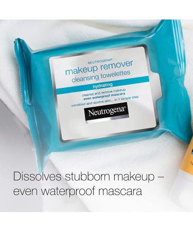 Neutrogena Hydrating Makeup Remover Wipes - 25ct Pack | Alcohol-Free Facial Cleansing Towelettes for Conditioning Skin, Removing Makeup & Waterproof Mascara - Buy Online on SooperMarket.com