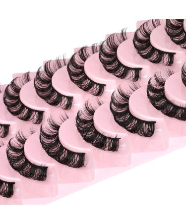 Geeneiya 13mm D-Curl False Eyelashes - Natural Wispy Fluffy Mink Lashes for Curly Volume Cat Eye - DD11 - Buy Online on SooperMarket.com
