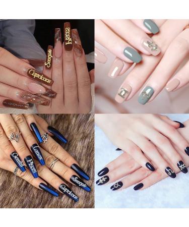 48 Pieces Gold & Silver Zodiac Nail Charms Set - Constellation Nail Studs for Nail Art Decoration - Ideal for Women & Girls - Buy Online on SooperMarket.com