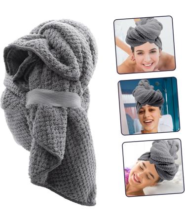 Quick Dry Absorbent Hair Towel & Shower Cap for Women - Large Grey Hair Drying Cap Essentials - Buy Online on SooperMarket.com
