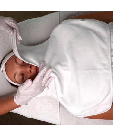 Nominia Facial Towels Premium White Microfiber 3-Series Set | Fluffy Durable Cosmetic Compresses U-Shaped Cut 400g/m Quality - Buy Online on SooperMarket.com