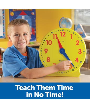 Buy Learning Resources Big Time Learning 12-Hour Learning Clock - Educational Toys for Kids - International Shipping Available - Buy Online on SooperMarket.com