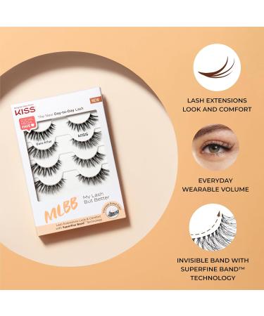 KISS My Lash But Better - 10mm False Eyelashes Contact Lens Friendly Reusable Strip Lashes Easy to Apply 1 Pair - Shop Now for International Shipping - Buy Online on SooperMarket.com