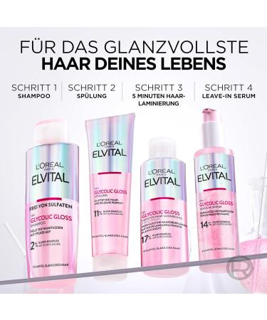 L'Or al Paris Elvital Glycolic Gloss Shampoo 200ml - Revitalize Dull Hair with Glycolic Acid for Smooth & Shiny Results - Buy Online on SooperMarket.com