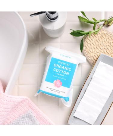 Hi Life Premium Organic Square Cotton Makeup Remover Pads - 200 Pack of 4 for Gentle Face Cleaning | Eco-Friendly Reusable Wipes for All Skin Types - Buy Online on SooperMarket.com