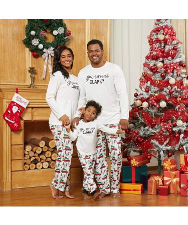 IFFEI Christmas Pyjamas Matching Family Pajamas Set - Letter Print Tops and Plaid Pants for Women Men Kids Baby Pet - White/Letter - Buy Online on SooperMarket.com