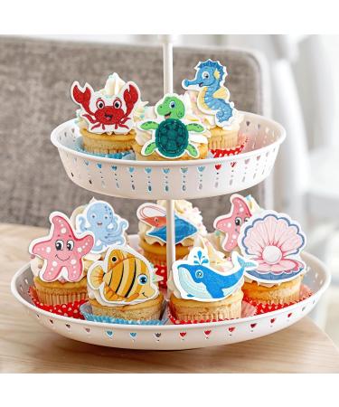 Alegre Edible Marine Animals Cake Decorations - 56 Ocean Theme Toppers for Birthdays & Baptism | Underwater World Cupcake & Muffin Decor - Buy Online on SooperMarket.com