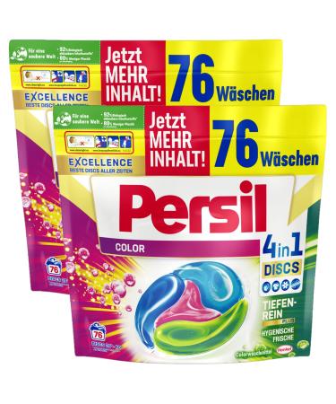 Persil Color 4in1 Discs 152 (2 x 76 wash loads) color detergent with deep clean-plus technology for bright colors 92% biodegradable ingredients* 76 pieces (2 pack)