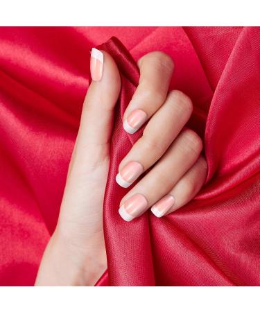 JSRQT 360 Pieces Nude French Tip False Nails Fingernails Full Cover Glue on Nails French Tip Natural Stick on French Manicure Nails for Women Girls Fake Nails French False Nails Nail Art DIY - Buy Online on SooperMarket.com