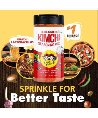 SEOUL SISTERS Korean Kimchi Powder Seasoning Mix - Spicy 3.5 oz (100g) | Probiotic Barbecue Rub for Meat & Vegetables - Buy Online on SooperMarket.com