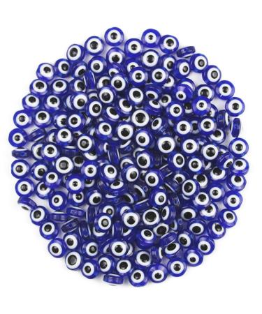 200pcs Evil Eye Beads for Bracelets Necklace Jewelry Making (8mm  Blue) 8mm N-Blue