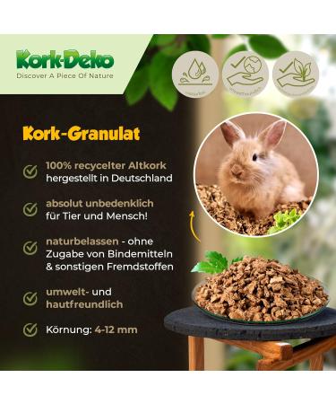10L Cork Granulate for Terrariums | Rough Cork Substrate (4-12mm) - Ideal for Reptiles D cor & Model Building - Buy Online on SooperMarket.com