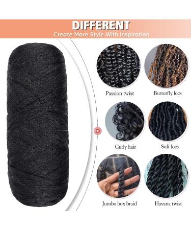 RuiYok 4Pcs Natural Black Brazilian Wool Hair for Braids - Acrylic Hand Knitting Yarn for Hair Braiding & Extensions - Jumbo Braids, Faux Locs & Senegalese Twists (1B) - Buy Online on SooperMarket.com