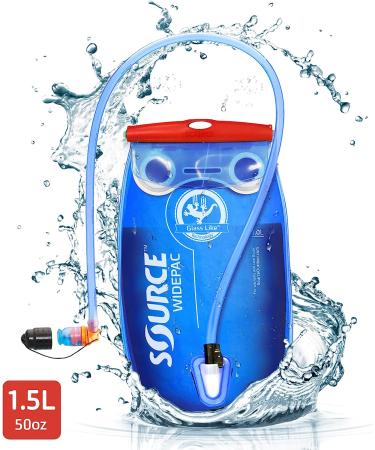 SOURCE 1.5L Widepac Hydration Bladder with High-Flow Helix Bite Valve - Blue - Buy Online on SooperMarket.com