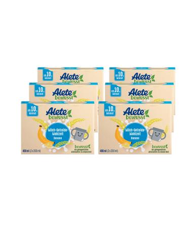 Alete deliberately milk-cereal meal from the 10th month ready-to-drink baby food with banana puree practical replacement for baby porridge warm or cold 6 x 400 ml (2 x 200 ml)