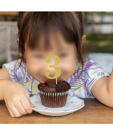 Rsstarxi 36 Pack 3rd Birthday Cupcake Toppers Gold Glitter Age Three Number 3 Cupcake Picks Third Birthday Cake Decorations for Baby Shower Birthday Anniversary Party Decorations Gold Number 3 - Buy Online on SooperMarket.com