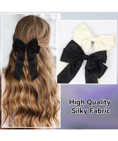2 Pack Bow Hair Clips Pink Hair Bows for Women Girls Large Bow Clips Hair Barrette Hair Accessories(Black White) - Buy Online on SooperMarket.com