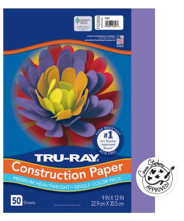 Pacon Tru-Ray Heavyweight Construction Paper  Violet  9 x 12  50 Sheets