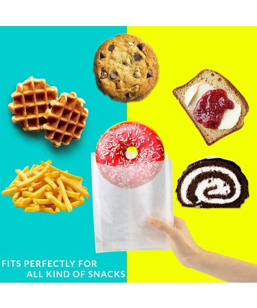 200 Pack Plain Glassine Wax Paper Sandwich Bags - Grease Resistant Parchment White Glossy - 7 x 6 x 1 Inches - Food Snack Wraps Baggies Sleeves - 200 Count - Buy Online on SooperMarket.com