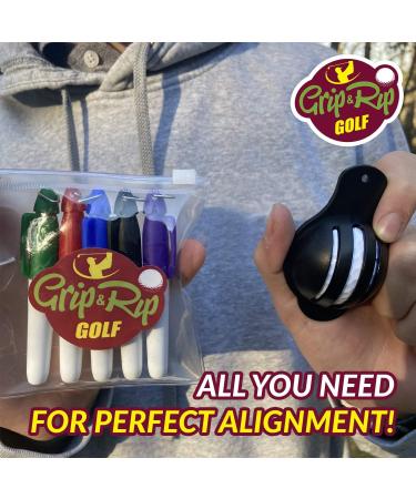 Triple Track Golf Ball Marker Set with 5 Colored Markers and Pouch - Improve Alignment and Accuracy on the Course - Golf Training Aid and Accessories - Buy Online on SooperMarket.com