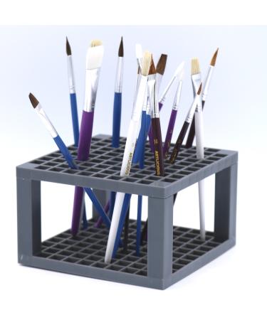 Multi Bin Art Brush Organizer 96 Hole Plastic Pencil & Brush Holder Colored Pencils Markers - Desk Stand Organizer Holder Fits Paint Brushes Dryer Holder for Pens Colored Pencils Markers (1)