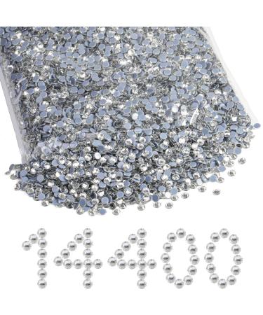 Beadsland Hotfix Rhinestones Bulk   14400PCS Crystal Hot Fix Rhinestones for Crafts Clothes DIY Decoration  Crystal  SS10  2.7-2.9mm Crystal SS10/14400pcs