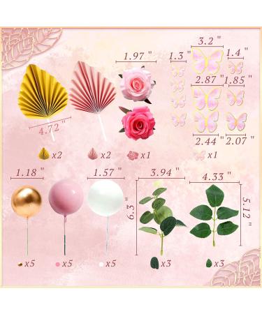 JEVENIS Pink Balls & Butterfly Cake Decorations | Baby Shower Boho & Rose Themes | International Shipping - Buy Online on SooperMarket.com
