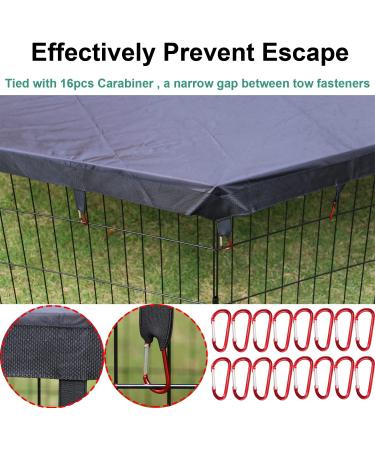 LAOZZ 24 Inch 8 Panel Black Dog Playpen Cover - Sun/Rain Proof Top Cover for Indoor and Outdoor Pet Playpen - Shade and Security for Dogs - Fits 24-36 Inch Playpens - Buy Online on SooperMarket.com