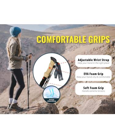 Trekology Trek-Z Adjustable Lightweight Hiking Sticks | Portable Aluminum Poles with Cork Handle | Senior Trekking & Hiking | 100cm - 120cm - Buy Online on SooperMarket.com