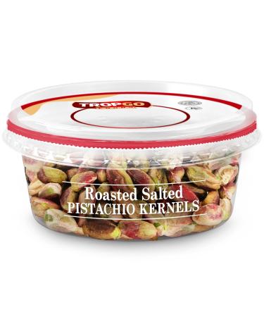 Tropgo Roasted Salted Pistachios Kernel 100g - Nuts in Resealable and Recyclable Tub - Healthy Jumbo Nuts with Fibre Protein and Essential Minerals - Healthy Snacks for All Ages
