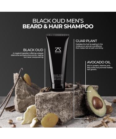 Black Oud Men's Shampoo & Beard Cleaner - Vegan Hypoallergenic Strengthener | 3.38 Fl Oz Pack - Buy Online on SooperMarket.com